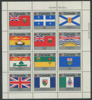 Delcampe - Canada:Unused Stamps Sheet States Flags, 1979, MNH - Briefmarken