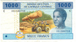 C.A.S. CHAD P607Ca 1000 FRANCS 2002 Signature 5    VF     FOLDS NO P.h. - Tchad