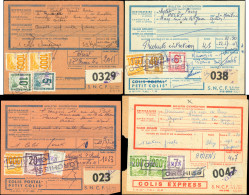 Let Colis Postaux, 14 Bulletins D'expédition Avec Timbres Surchargés SPECIMEN, Obl. ORCHIES, TB - Collections
