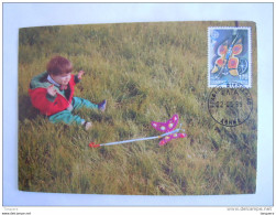 Griekenland Grèce 1989 Jouets D'enfants Kinderspelen Papillon Vlinder Yv 1704 Carte Maximum - Maximumkarten (MC)