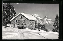 AK Mels, Pizol, Skihaus Zürich Im Schnee  - Mels
