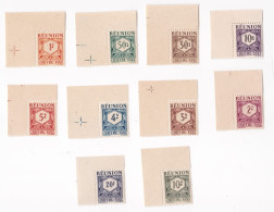 REUNION 1947 . Timbre Taxe N°YT. 26 à 35 - La Série Complète Neuf Sans Charnière / MNH . Scan Recto Verso - Impuestos