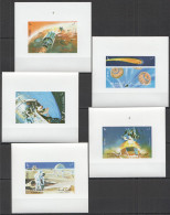 Ar285 Imperf 1972 Sharjah Space Apollo 16 #982-986 5 Lux Bl Michel 25 Euro Mnh - Autres & Non Classés