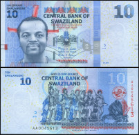 Swaziland. Banknote 10 Emalangeni. 2010 (2011). Unc. Hybrid. Cat# P.36a - Swaziland