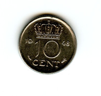 Lot De 2 Pièces Nederland/Pays-bas 10 Et 25 Cts 1948 - Unclassified