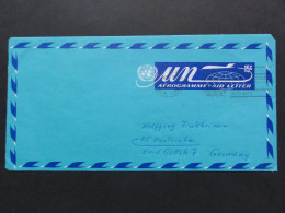 UN-NEW YORK    Air Letter  Aerogramme To Germany - Airmail