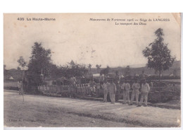 Delcampe - MILITARIA - SIEGE DE LANGRES - 52 - MANOEUVRES DE FORTERESSE 1906 - TRANSPORT DES OBUS - TRAIN WAGON - Manöver