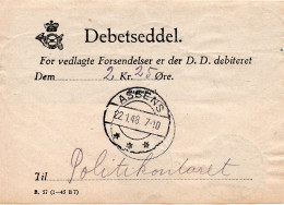 75434 - Dänemark - 1948 - 11@20o Nachporto MiF A Nachportoquittung ASSENS - Segnatasse