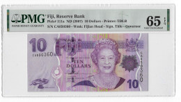 Fiji Islands 10 Dollars 2007 Unc Pn 111a PMG 65 EPQ - Fiji