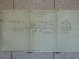 F41 - Plan 30*56 Cm Pour Maquette Train Ech. 23m/m P.M - Locomotive Type PACIFIC Compound Série 231-700 - Sud-Ouest - Other & Unclassified