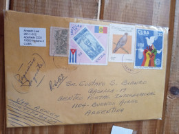 Cuba Registered Letter To Argentina.1995.romania.pigeon.peace.mexico.railway.who.e11cve7reg Letter Late Posting March 12 - Covers & Documents