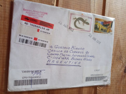 Cuba Registered Letter To Argentina .reg Letter2label.yv 4633upaep 2008festivals Lizard .e7rletter Late Posting March 12 - Lettres & Documents