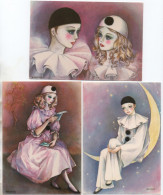 Lot   7  Cartes    Série Colombine  &  1 Série  Pierrot - Collections & Lots