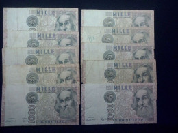Italy 1000 Lire , Lot ,10 Pieces - Vrac - Billets
