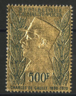 HAUTE VOLTA POSTE AERIENNE N° 96 TIMBRE EN OR GOLD STAMP 500 Fr De GAULLE Voir Suite - Haute-Volta (1958-1984)