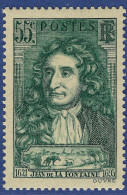 France 1938  55c Jean De La Fontaine 1 Value MH, Poet And Writer - Other & Unclassified