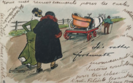 Car - Automobile // Humor  Illustrator Signed No 14. 19?? - Altri & Non Classificati