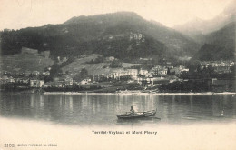 [-5%] SUISSE - Territet Veytaux Et Mont Fleury - Edit Photglob Co Zurich - Barque - Animé - Carte Postale Ancienne - Veytaux