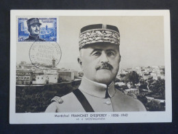 Delcampe - DX 9  ALGERIE    CARTE  FDC.COVER 1956  FRANCHET    + +AFF. INTERESSANT++ - FDC