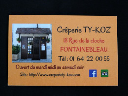 CARTE FIDELITE CREPERIE TY KOZ FONTAINEBLEAU SEINE ET MARNE - Miniaturflaschen