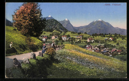 AK Filzbach, Spaziergänger Oberhalb Der Ortschaft  - Filzbach