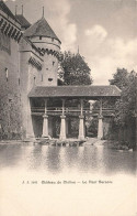 [-5%] SUISSE - Château De Chillon - Le Pont Bernois - Barques - Rivière - Jullien Frères Phot Edit - Carte Postale Ancie - Veytaux