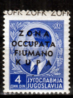 ITALIA / ITALY - ZONA FIUMANO KUPA 1941 OCCUPAZIONI ITALIANE 4 Din. Mi.6 ⁕ 1v MNH - Fiume & Kupa