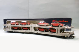 Electrotren - WAGON PORTE-AUTOS STVA SNCF + 8 Mini Réf. 6021 BO HO 1/87 - Goods Waggons (wagons)