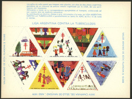 ARGENTINA: Argentina League Of Fight Against Tuberculosis, Year 1979 (children's Motifs), Sheet Of 10 Labels, Value $10, - Cinderellas