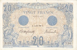 20 F Bleu 14-4-1906 FAY 10.01 Alph. H.354 - 20 F 1905-1913 ''Bleu''