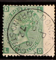 Delcampe - 1867-80 1s Green Plate 6 (SG 117) Cancelled By 'DONCASTER GRAND STAND SP 13 72' Cds. - Sonstige & Ohne Zuordnung