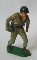 FIGURINE STARLUX ARMEE MODERNE TENUE KAKI 1965 Terrasse Vert Foncé 5331 Chargeant Mitrailleuse Défectueux (1) 1 - Starlux