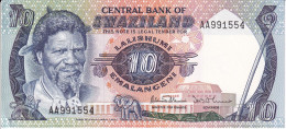 BILLETE DE SWAZILAND DE 10 EMALANGENI DEL AÑO 1985 SIN CIRCULAR (UNC)  (BANKNOTE) - Swaziland