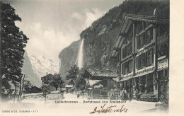 [-5%] SUISSE - Lauterbrunnen - Dorfstrasse Und Staubbach - Animé - Corbaz & Cie Lausanne - Carte Postale Ancienne - Lauterbrunnen