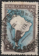 MiNr. 583 Argentinien / 1951, 21. Mai/1952. Freimarke: Landkarte; Mit Einzeichnung Der Argentinischen Zone Der Antarktis - Gebruikt