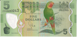 REPLACEMENT - BILLETE DE FIJI DE 5 DOLLARS DEL AÑO 2013 SIN CIRCULAR-UNCIRCULATED (PARROT) (BANKNOTE) IGUANA - Fiji
