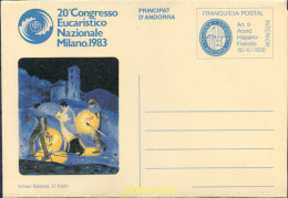 259914 MNH ANDORRA. Vegueria 1983 20 CONGRESO EUCARISTICO NACIONAL - MILAN 1983 - Episcopal Viguerie
