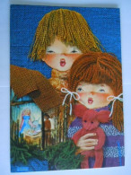 Nieuwjaarsbrief Lettre De Nouvel An 1968 Kinderen Kerststal Tekening L. Dobon Edit H.Vaessen 81042 Form. 14,5 X 21 Cm - Autres & Non Classés
