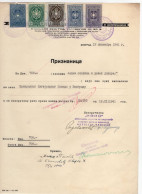 Delcampe - 1941. WWII SERBIA,BELGRADE,GERMAN OCCUPATION,IZIS,MEDICAL SUPPLIES,RECEIPT,5 REVENUE STAMPS - Serbien