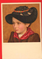 MKO-13 Fillette Avec Chapeau D'Evolène.  De François De Ribaupierre  Pro Juventute Cachet Montricher 1901 GF - Evolène