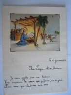 Nieuwjaarsbrief Lettre De Nouvel An 1952 Crèche Kerststal Coloprint 40204/4 14,5 X 19,8 Cm - Autres & Non Classés