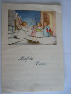 Nieuwjaarsbrief Lettre De Nouvel An 1957 Vremde Zingende Engeltjes Coloprint 40239/3 14,5 X 19,8 Cm - Autres & Non Classés