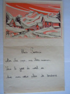 Nieuwjaarsbrief Lettre De Nouvel An 1951 Schaerbeek Paysage Hivernale Paillettes 14,5 X 22 Cm - Autres & Non Classés