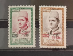North Morocco 1957 Sultan Mohammed V Stamps Of 1957 Surcharged 2v Mi 25-26 - Autres & Non Classés