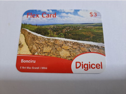 BONAIRE  $ 3, -   DIGICEL FLEXCARD / VIEUW OF BONAIRE  / DATE;     19/10/2012    ** 19827** - Antillas (Nerlandesas)