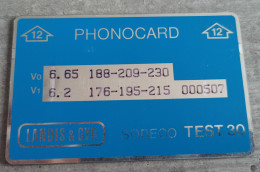Turkey - Phonocard SODECO 12 - Test 30 [Landis & Gyr TEST CARD] - Turchia