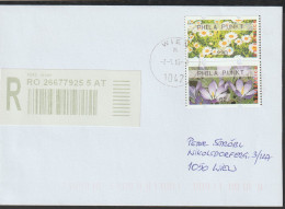Austria Registered FDC 2015 ATM Crocuses And Marguerites Phila Punkt. Postal Weight 0,04 Kg. Please Read Sales Condition - Machine Labels [ATM]