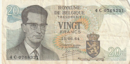 BANCONOTA BELGIO 20 1964 VF  (B_1453 - Altri & Non Classificati