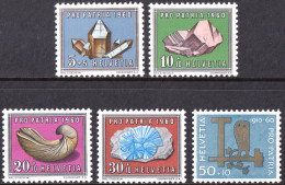 SWITZERLAND 1960 PRO PATRIA, FOSSILS AND MINERALS** (MNH) - Fossils
