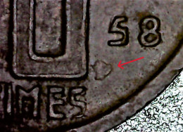 Belgique Monnaie 20 Centimes 1958 FR Variété "matière Coté Droit 20"  Pas Encore Côté !!! - 20 Cents